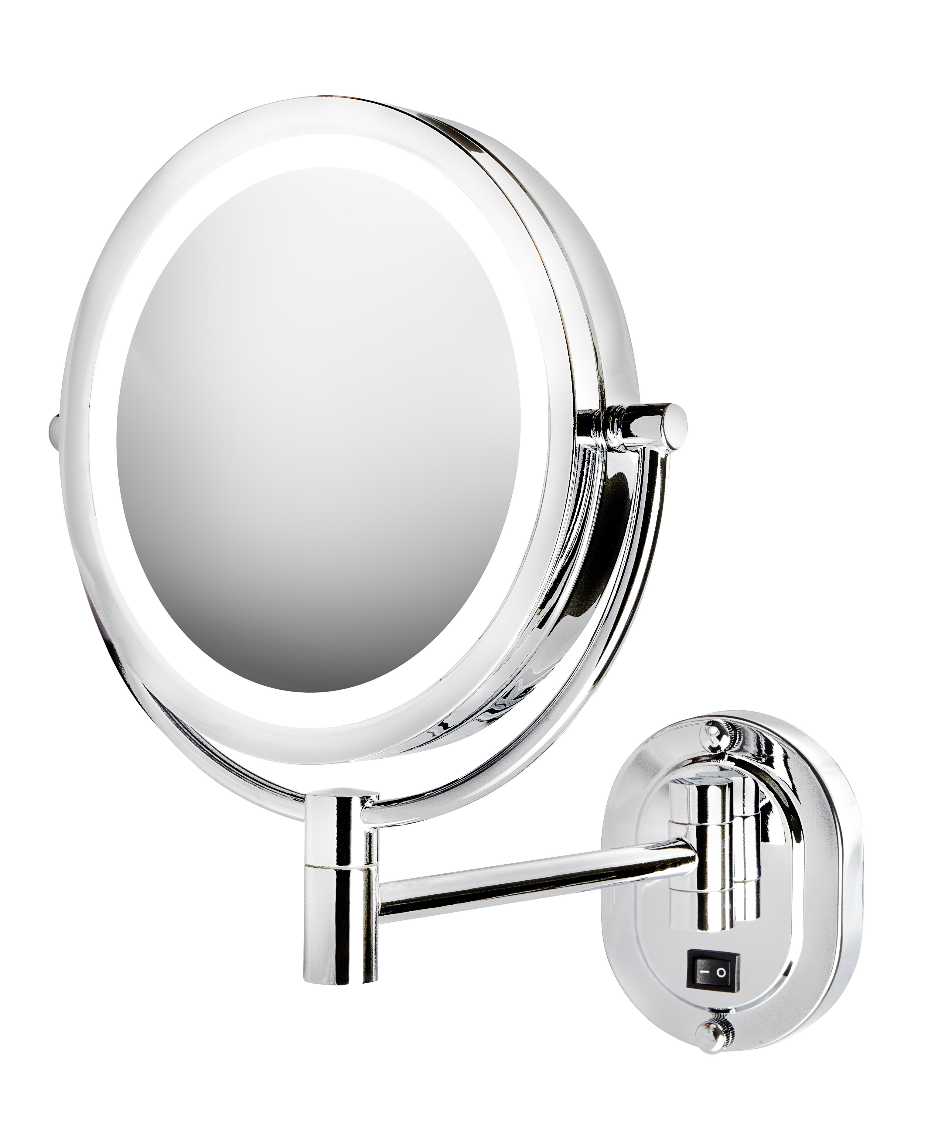 Jerdon 8" Lighted Wall Mount Magnified Makeup Mirror, Direct Wire